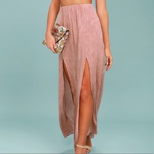 Lulu’s Guide Me Home Blush Pink Maxi Skirt